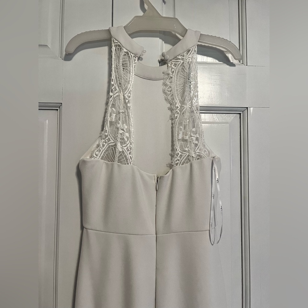Lulus White Lace Halter Mermaid Maxi Wedding Dress Size S - Picture 3 of 8